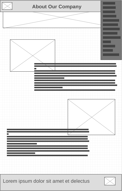 about us wireframe